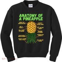 Anatomy Of A Pineapple Funny Upside Down Pineapple Kids Sweatshirt thumb 0
