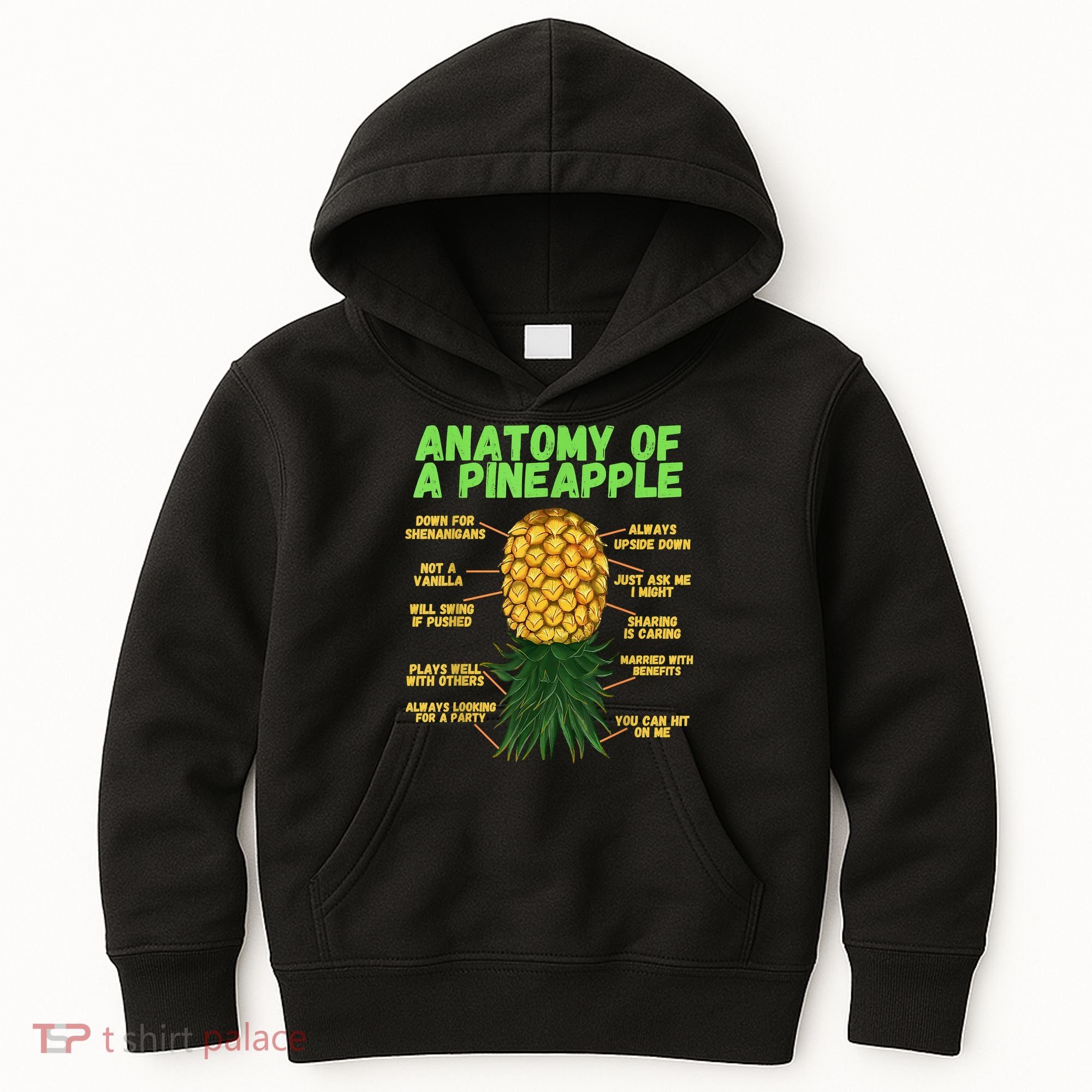 Anatomy Of A Pineapple Funny Upside Down Pineapple Kids Hoodie