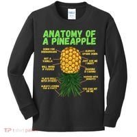 Anatomy Of A Pineapple Funny Upside Down Pineapple Kids Long Sleeve Shirt thumb 0