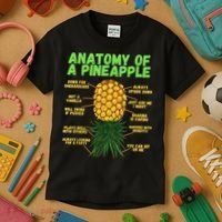 Anatomy Of A Pineapple Funny Upside Down Pineapple Kids T-Shirt thumb 3