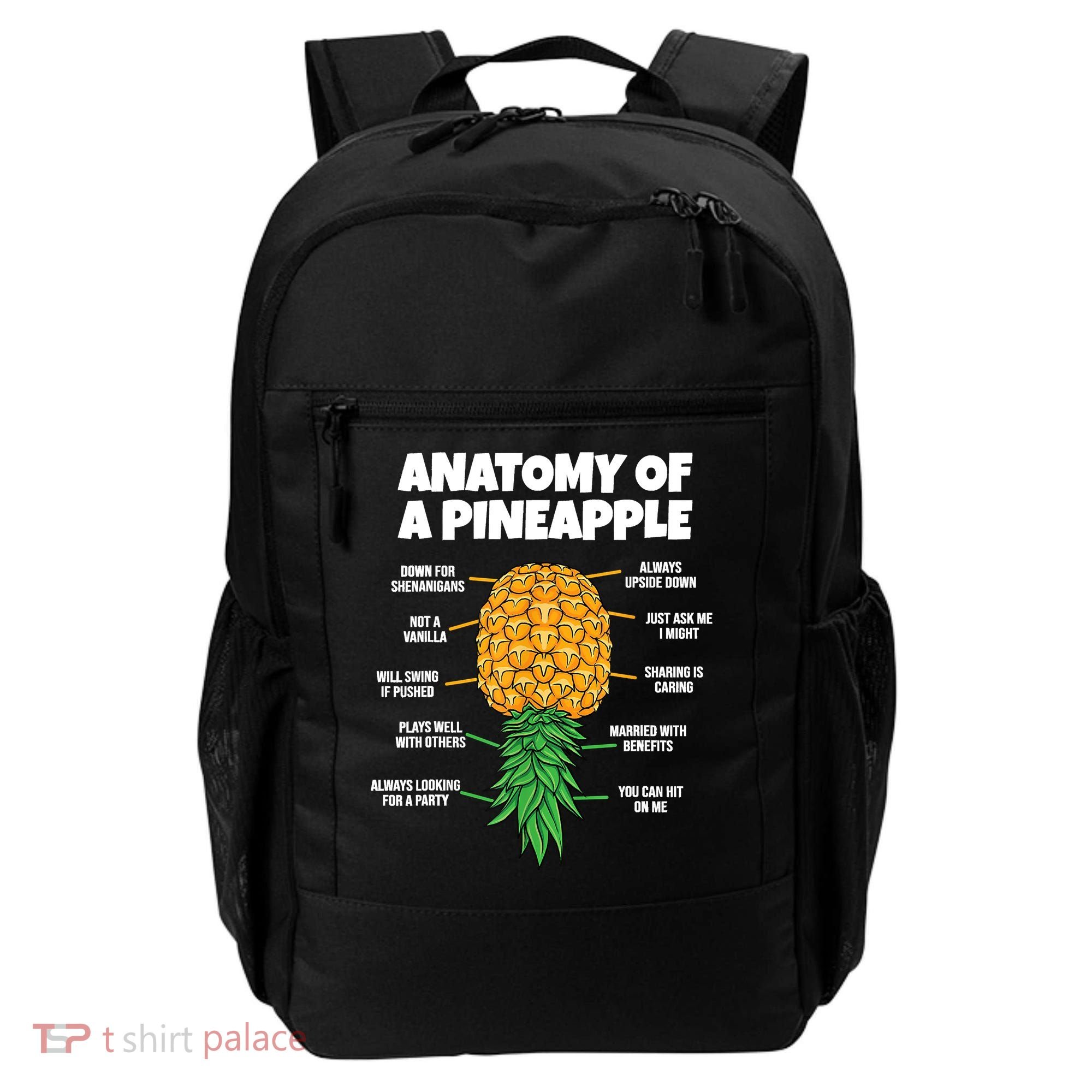 Anatomy Of A Pineapple Swinger Funny Upside Down Pineapple Backpack