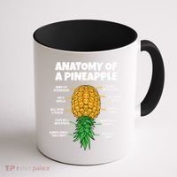 Anatomy Of A Pineapple Swinger Funny Upside Down Pineapple Coffee Mug thumb 1