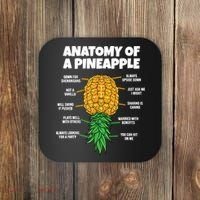 Anatomy Of A Pineapple Swinger Funny Upside Down Pineapple Coaster thumb 0