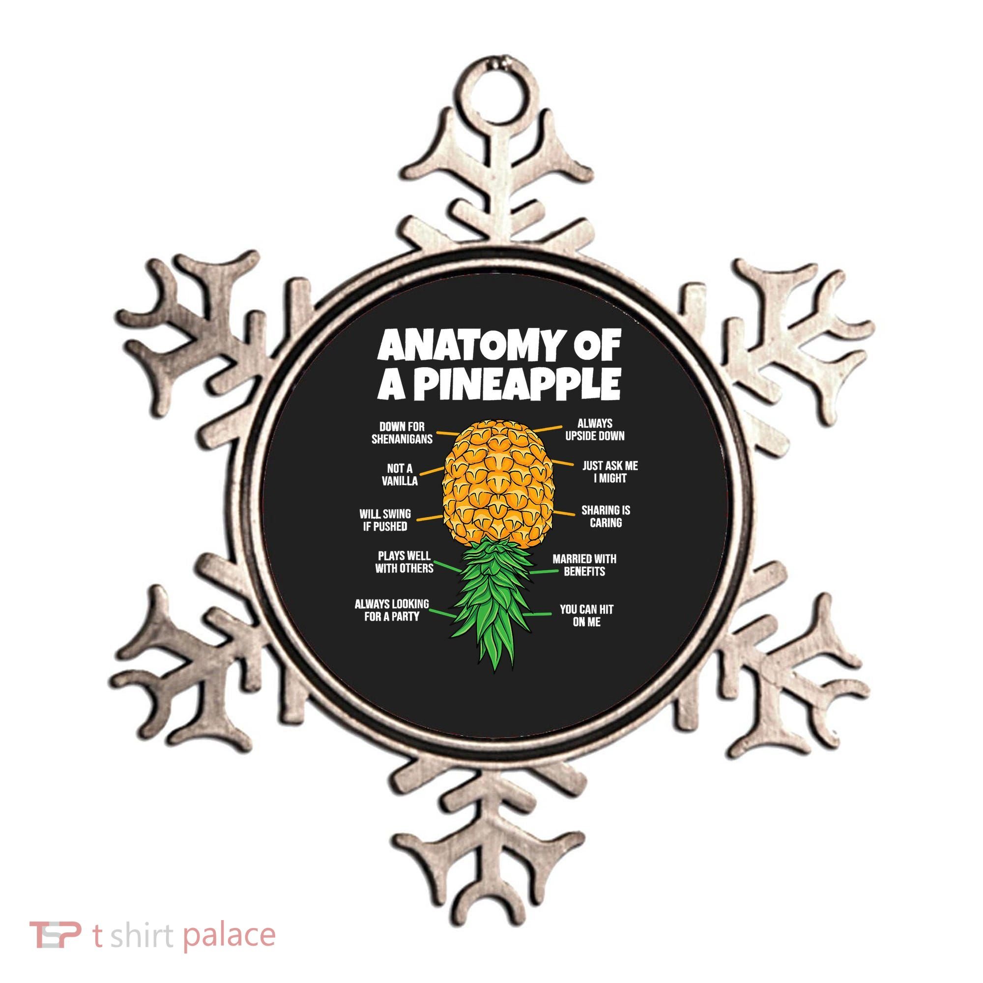 Anatomy Of A Pineapple Swinger Funny Upside Down Pineapple Ornament