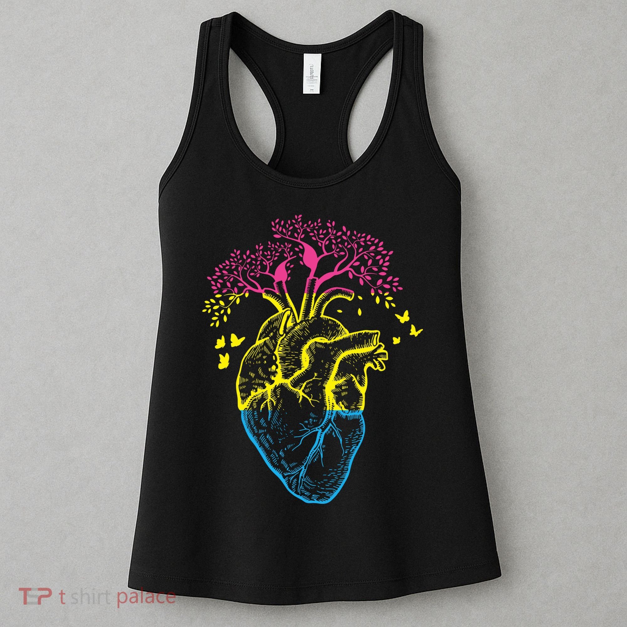 Anatomy Of A Pansexual Heart Pan Pride Anatomical LGBT Women's Tank Top