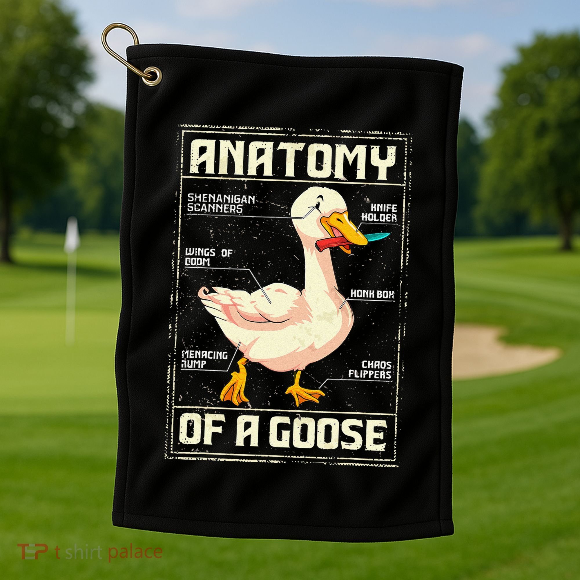 Anatomy Of A Goose Funny Goose Golf Towel
