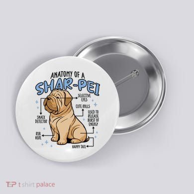 Anatomy Of A Sharpei Dog Button