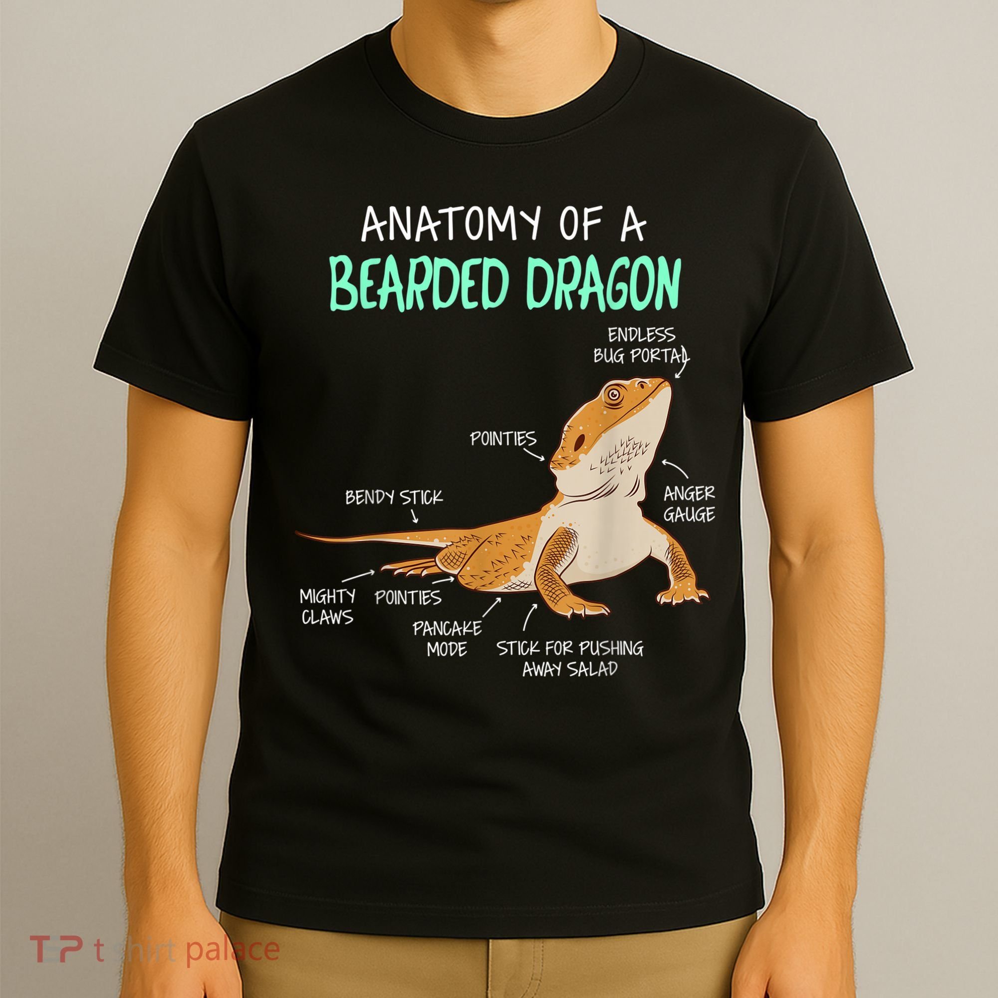 Anatomy Of A Bearded Dragon Bearded Dragon Lizard Pogona Reptile T-Shirt