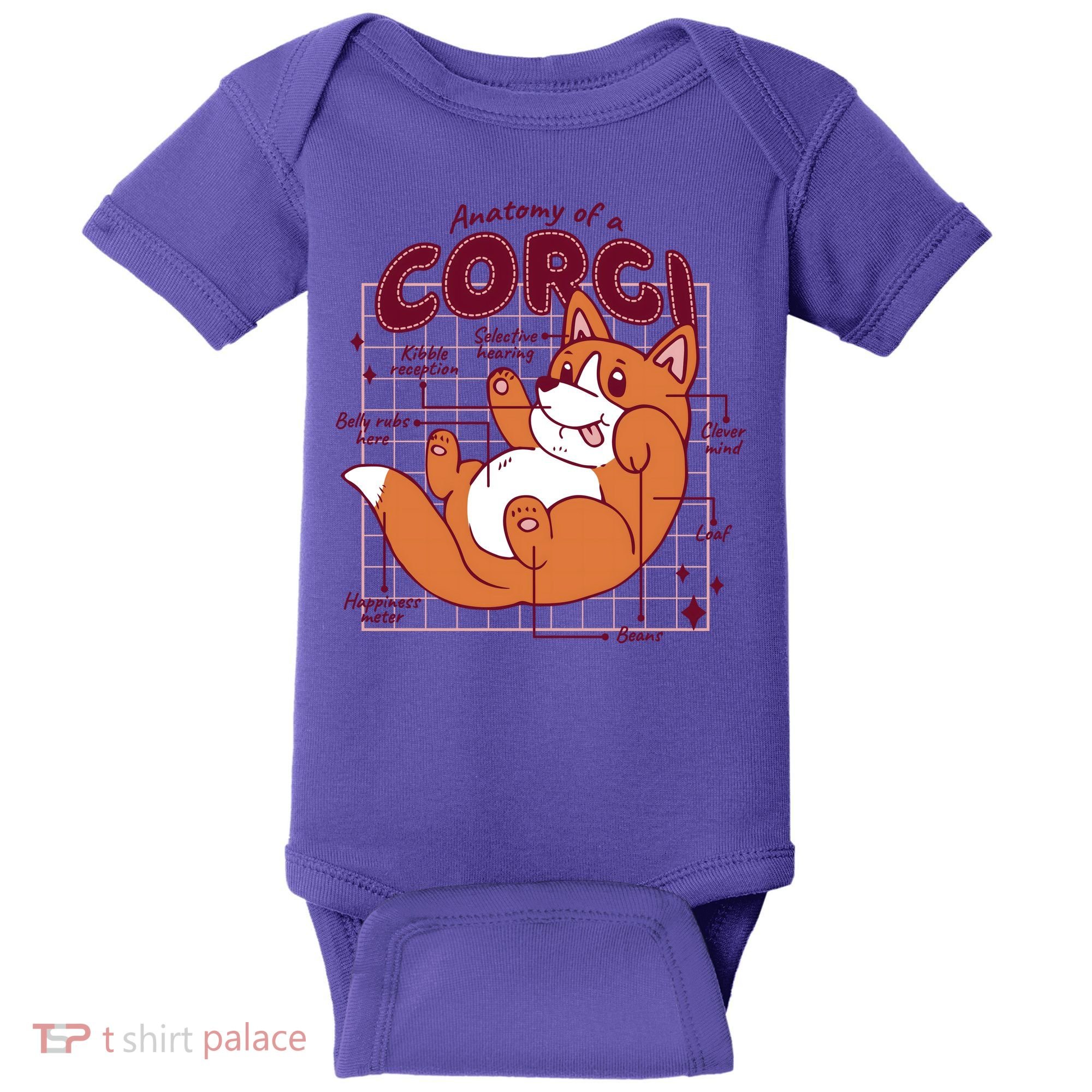 Anatomy Of A Corgi Dog Baby Bodysuit