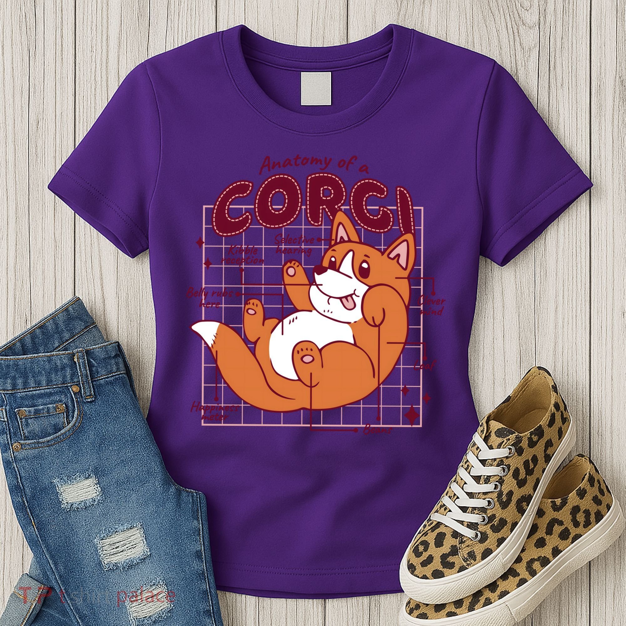 Anatomy Of A Corgi Dog Women's T-Shirt