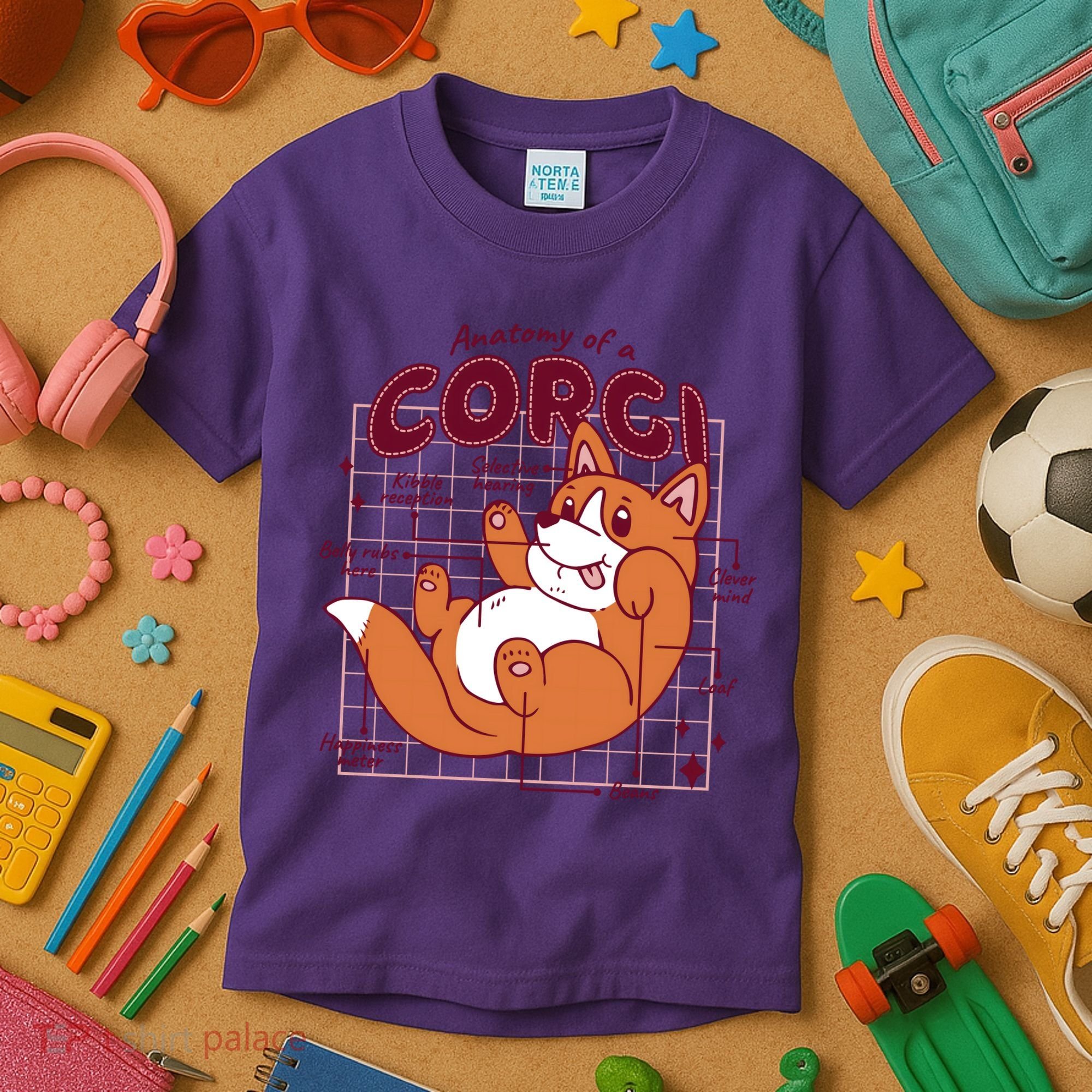 Anatomy Of A Corgi Dog Kids T-Shirt