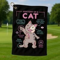Anatomy Of A Cat Golf Towel thumb 1