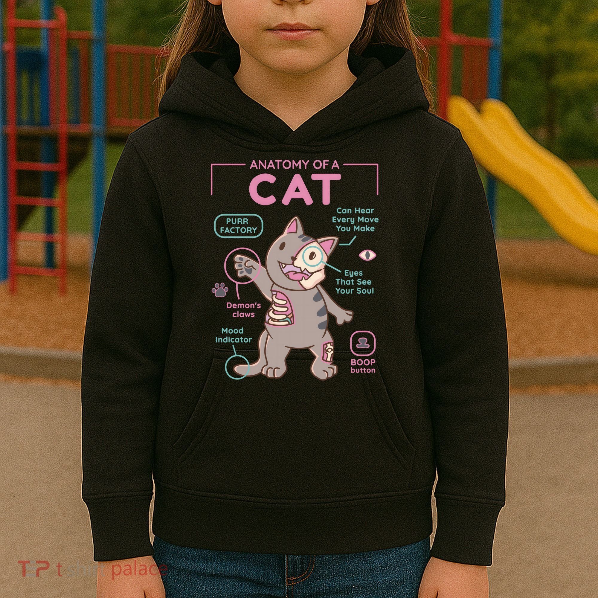 Anatomy Of A Cat Kids Hoodie