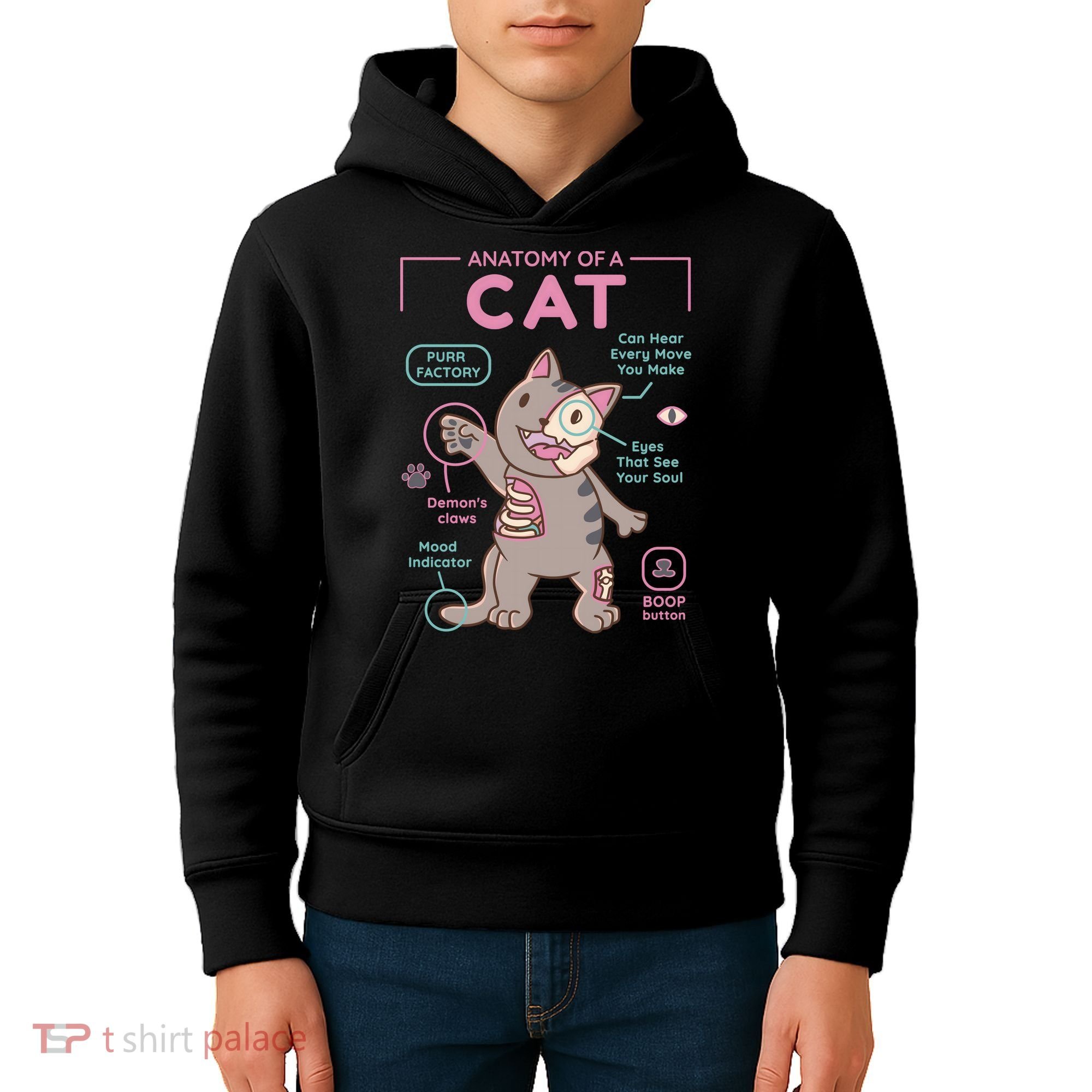 Anatomy Of A Cat Kids Hoodie