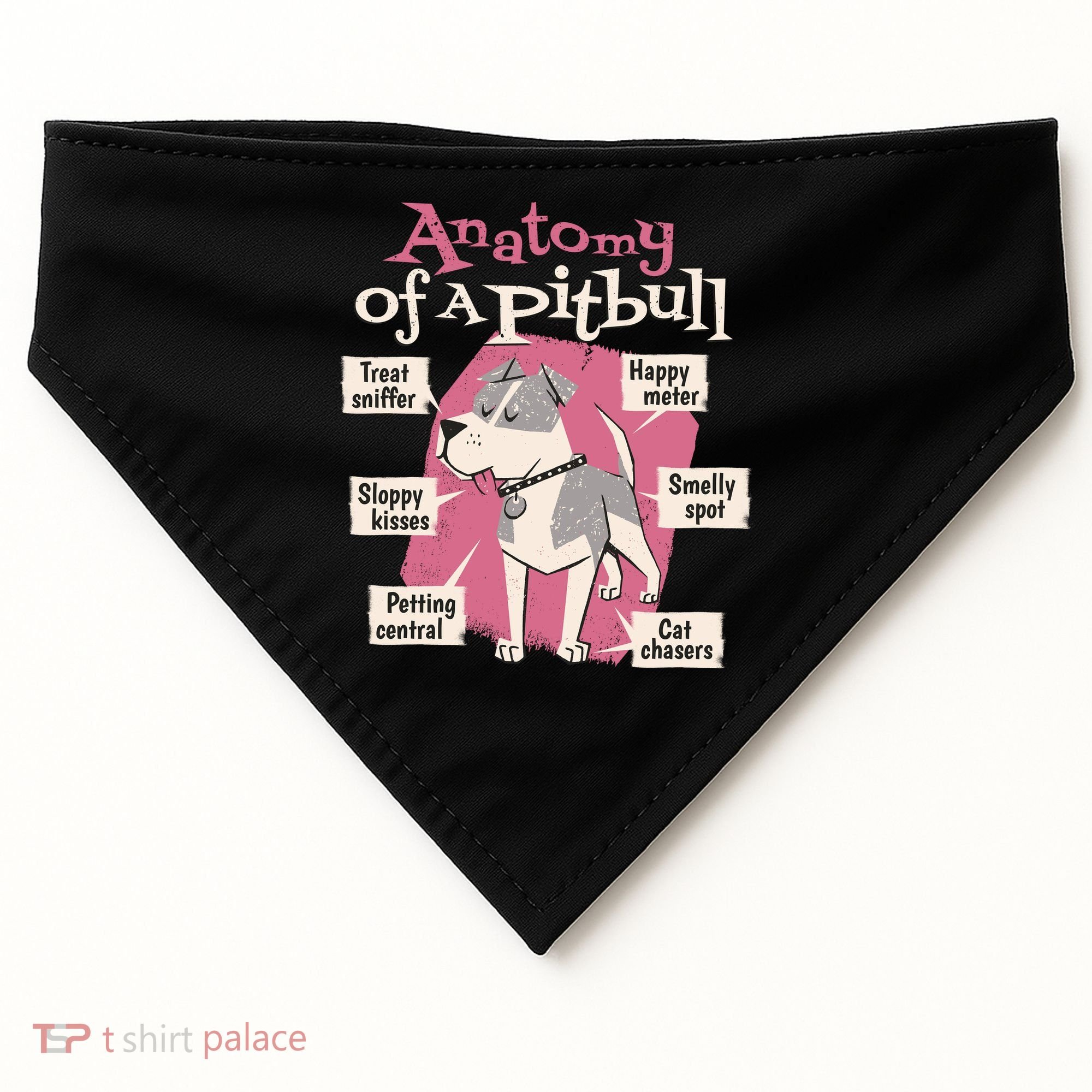 Anatomy Of A Pitbull Cute Gift USA-Made Doggie Bandana