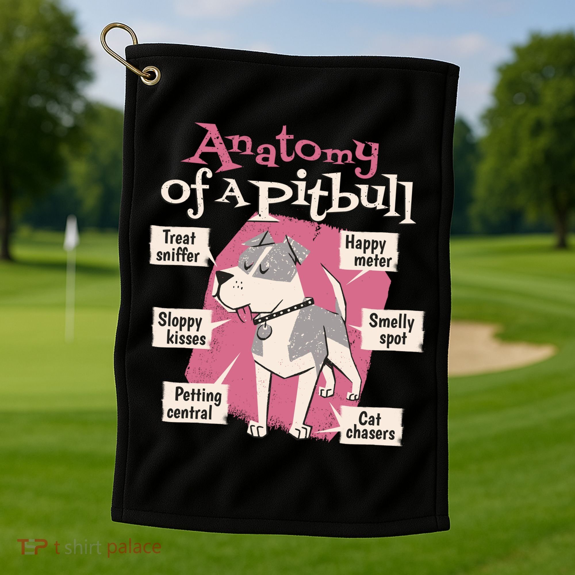 Anatomy Of A Pitbull Cute Gift Golf Towel
