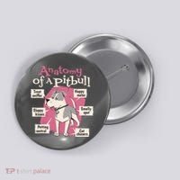 Anatomy Of A Pitbull Cute Gift Button thumb 0
