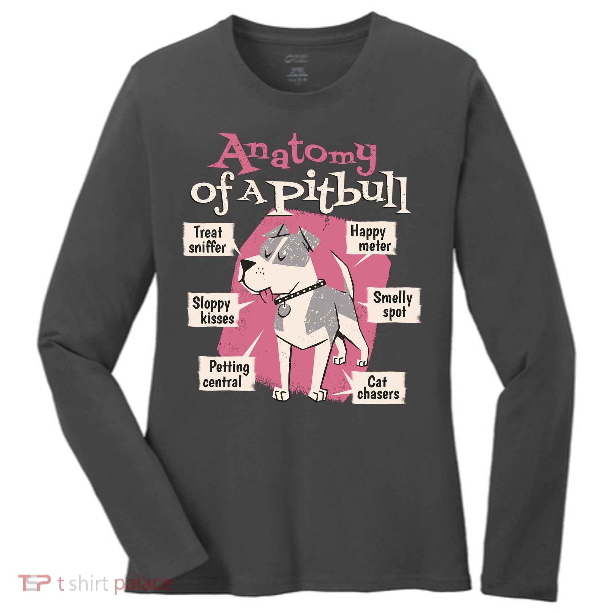 Anatomy Of A Pitbull Cute Gift Women's Long Sleeve Shirt