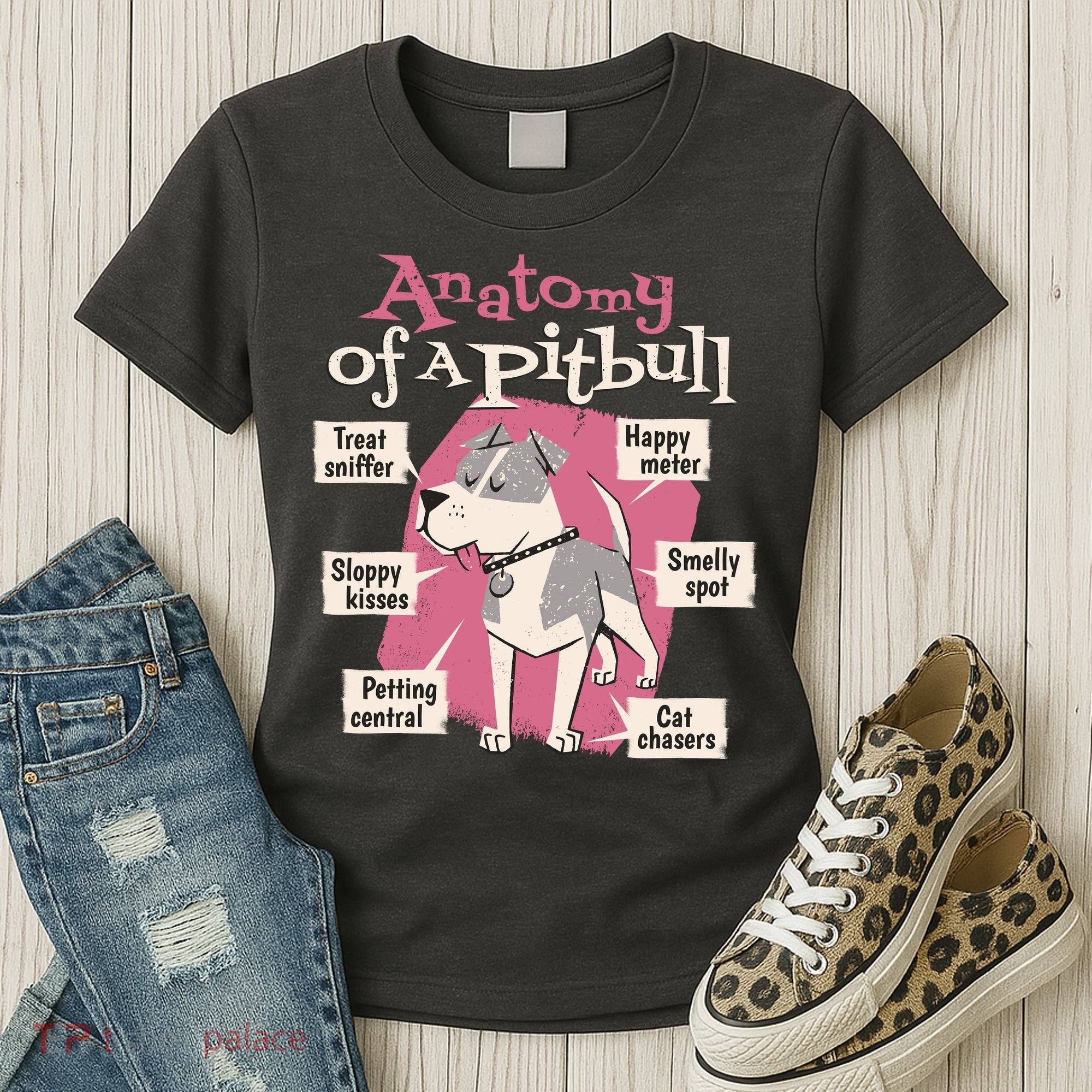 Anatomy Of A Pitbull Cute Gift Women's T-Shirt