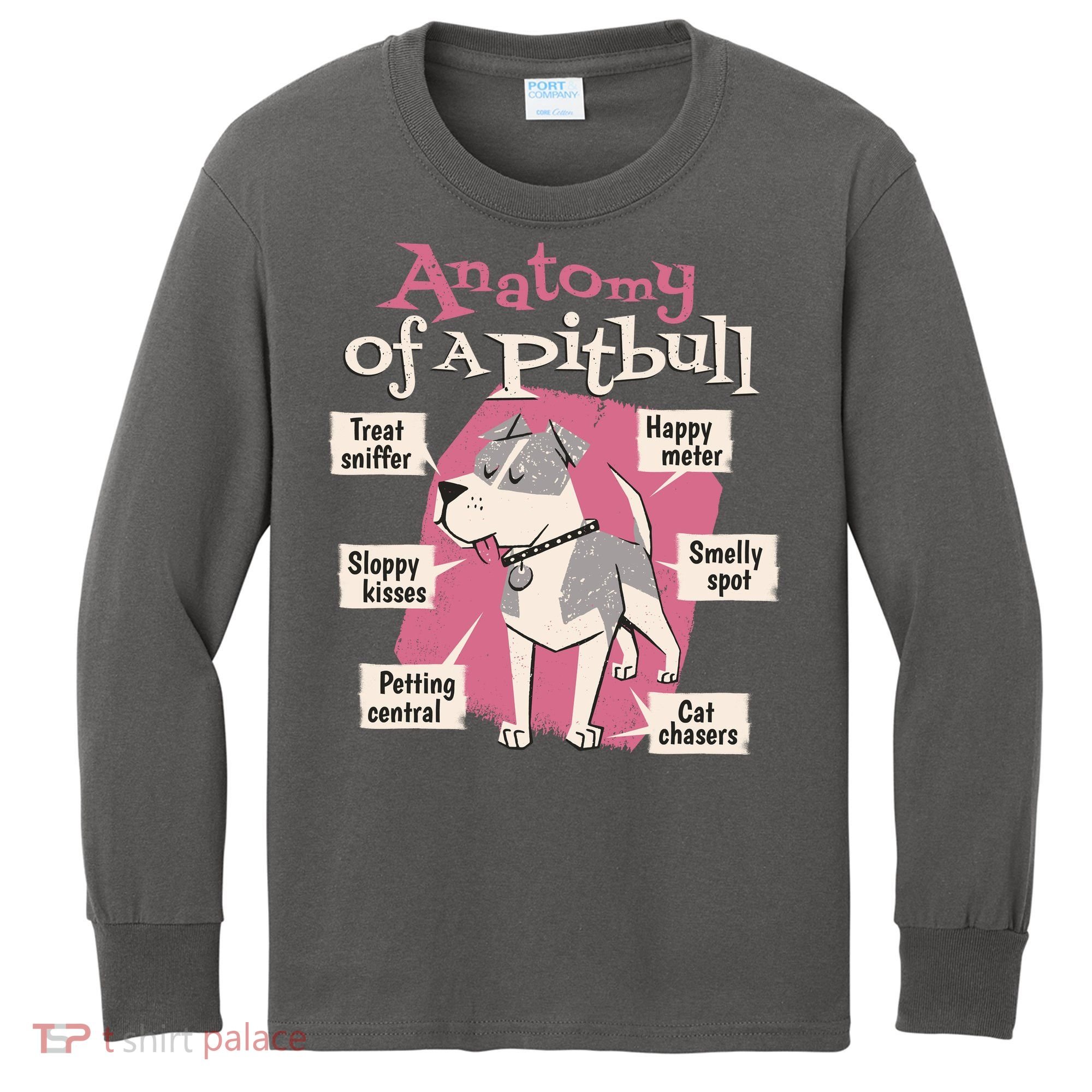 Anatomy Of A Pitbull Cute Gift Kids Long Sleeve Shirt