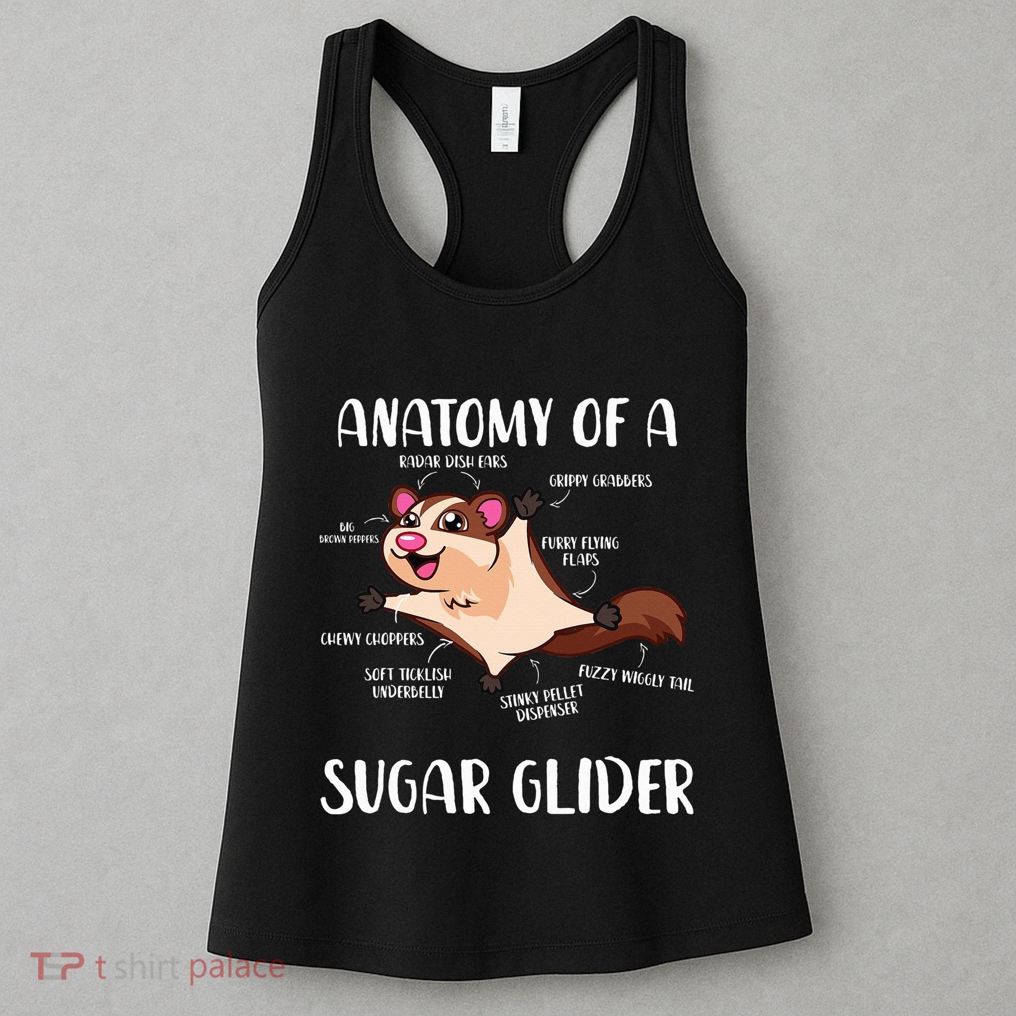 Anatomy Of A Sugar Glider Funny Cute Sugar Glider Gift Women's Tank Top