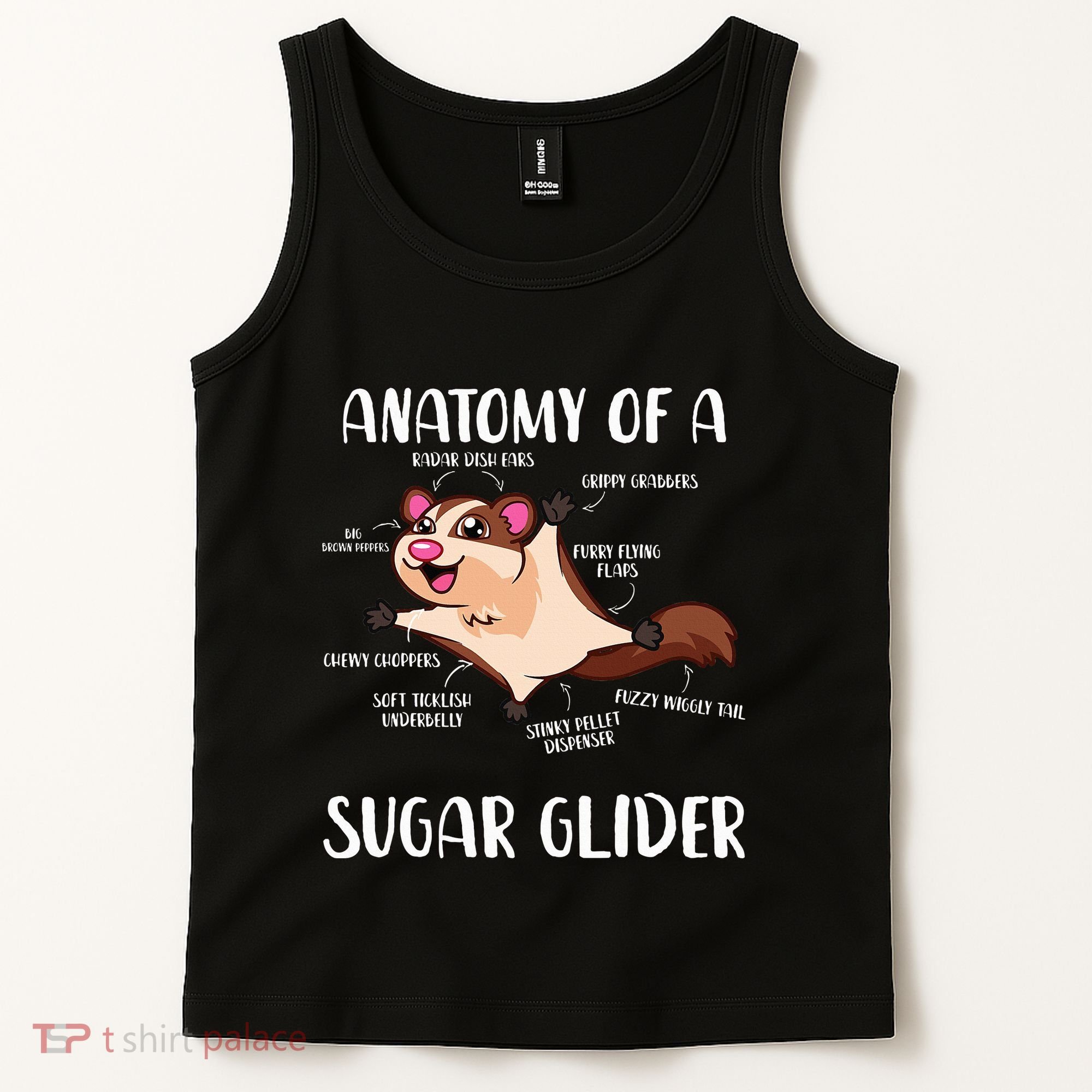 Anatomy Of A Sugar Glider Funny Cute Sugar Glider Gift Tank Top