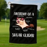 Anatomy Of A Sugar Glider Funny Cute Sugar Glider Gift Golf Towel thumb 1