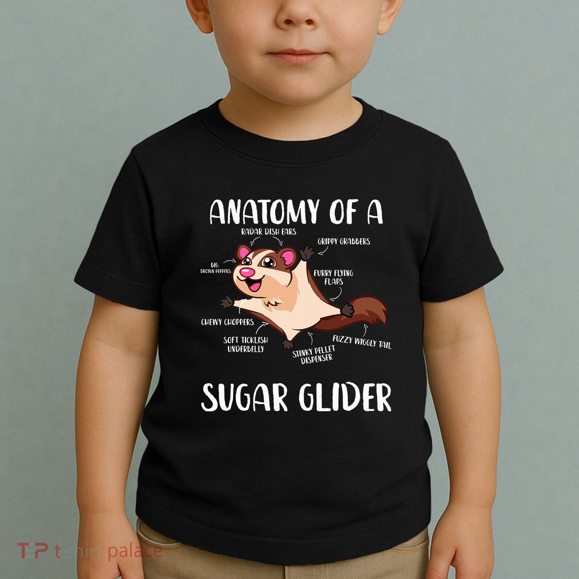 Anatomy Of A Sugar Glider Funny Cute Sugar Glider Gift Toddler T-Shirt