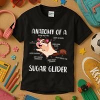 Anatomy Of A Sugar Glider Funny Cute Sugar Glider Gift Kids T-Shirt thumb 3