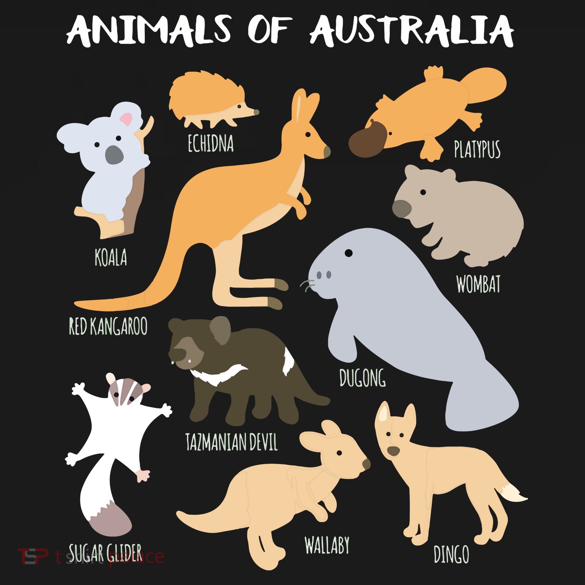 Animals Of Australia Australian Animal Educational Gift Baby Bodysuit