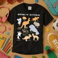 Animals Of Australia Australian Animal Educational Gift Kids T-Shirt thumb 3