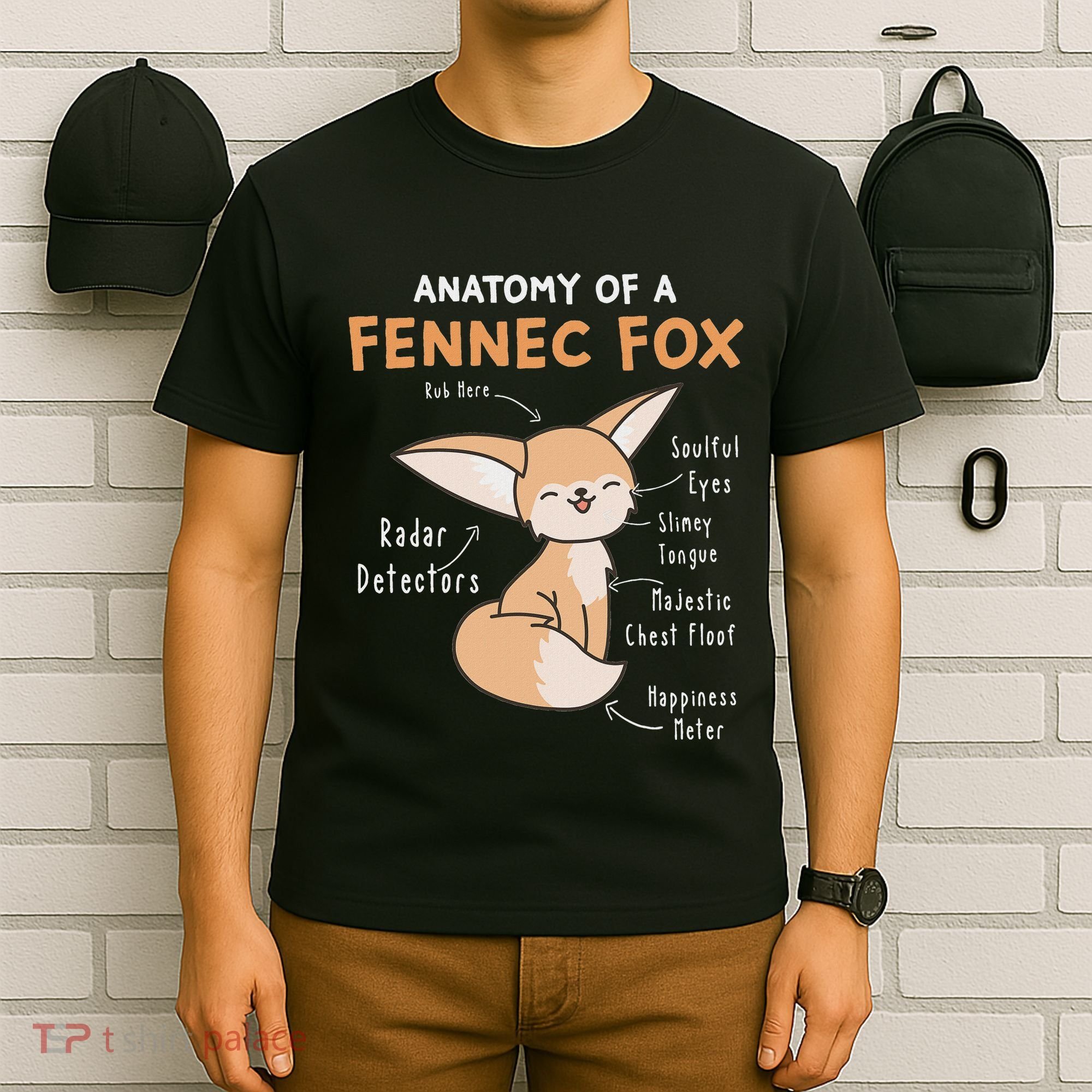 Anatomy Of A Fennec Fox Cute Fox Lover Gift Fennec Fox T-Shirt