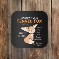 Anatomy Of A Fennec Fox Cute Fox Lover Gift Fennec Fox Coaster thumb 0