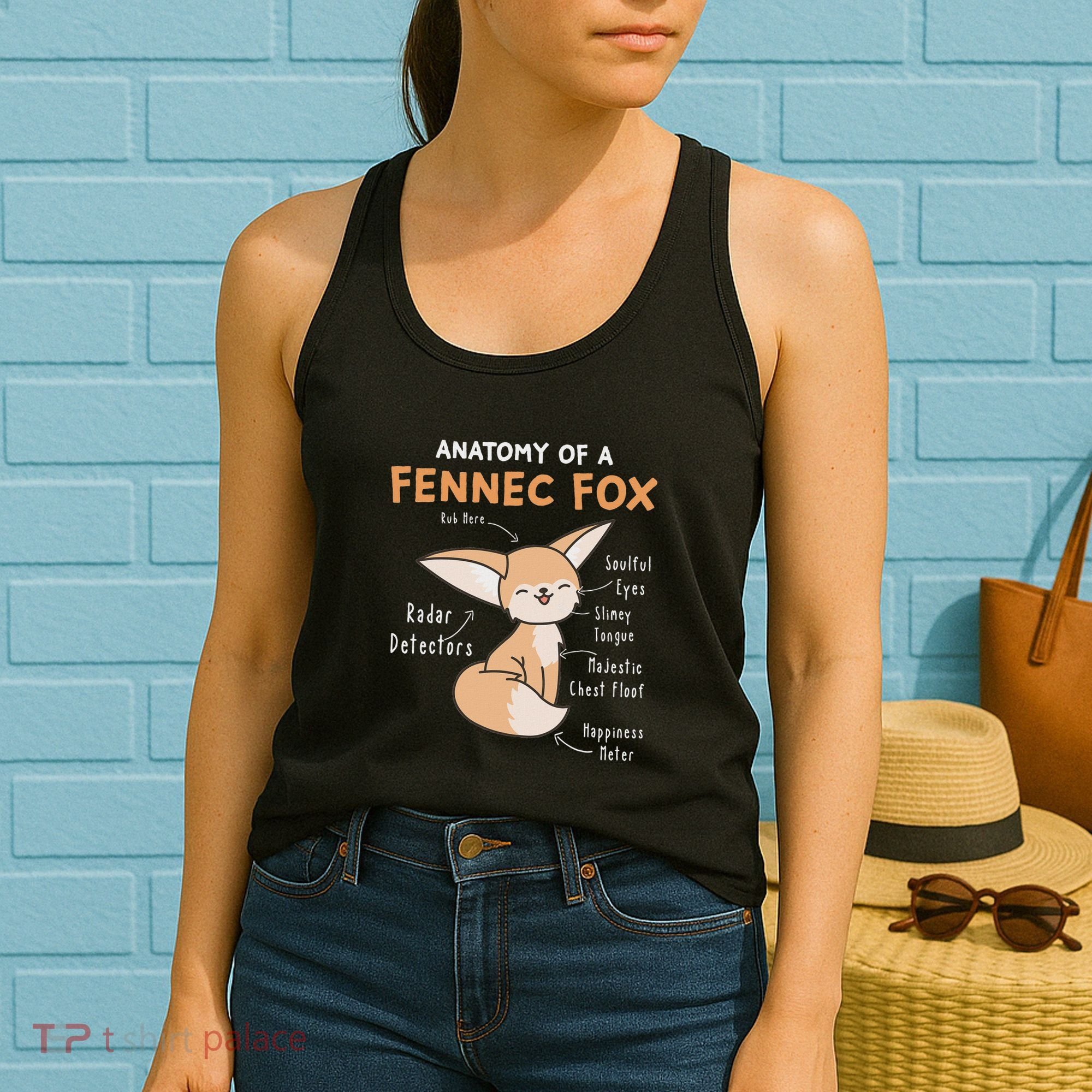 Anatomy Of A Fennec Fox Cute Fox Lover Gift Fennec Fox Women's Tank Top