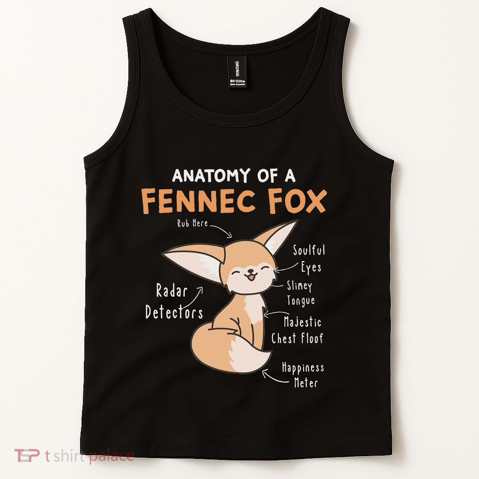Anatomy Of A Fennec Fox Cute Fox Lover Gift Fennec Fox Tank Top