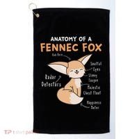 Anatomy Of A Fennec Fox Cute Fox Lover Gift Fennec Fox Golf Towel thumb 0