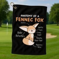 Anatomy Of A Fennec Fox Cute Fox Lover Gift Fennec Fox Golf Towel thumb 1