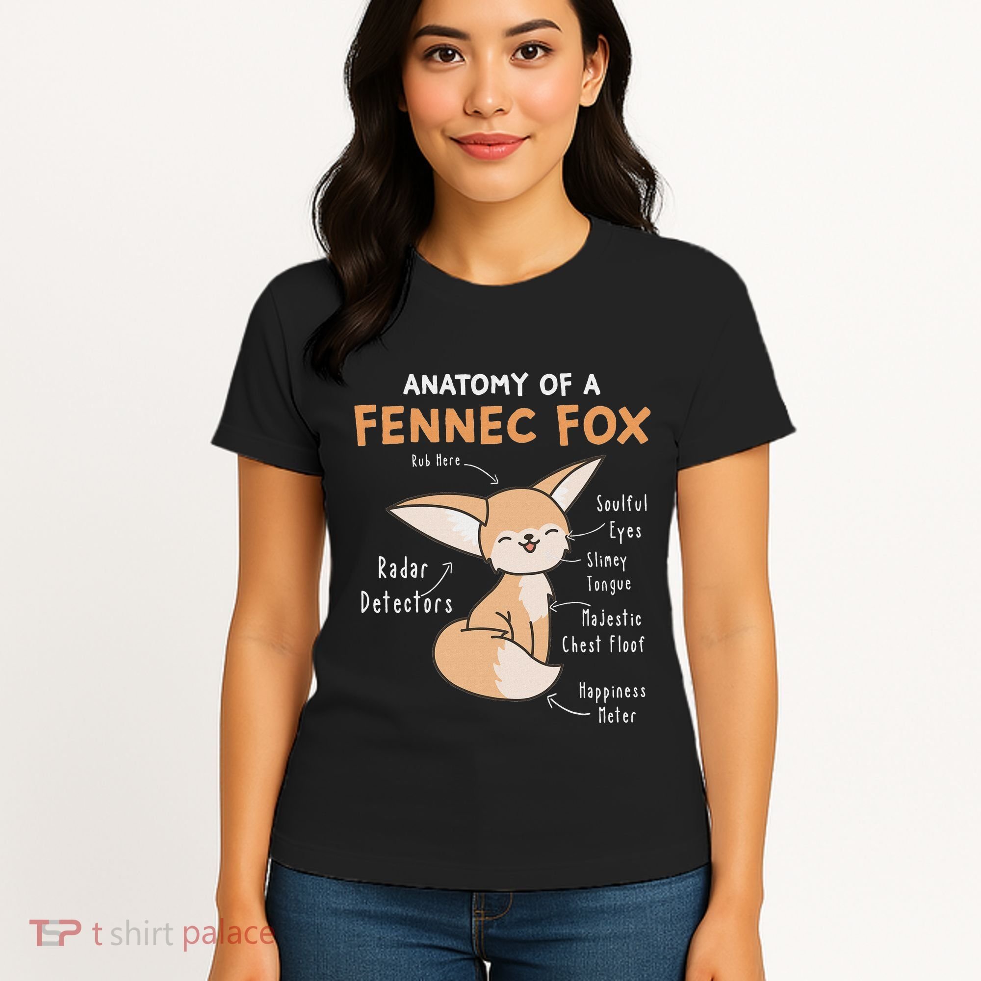 Anatomy Of A Fennec Fox Cute Fox Lover Gift Fennec Fox Women's T-Shirt