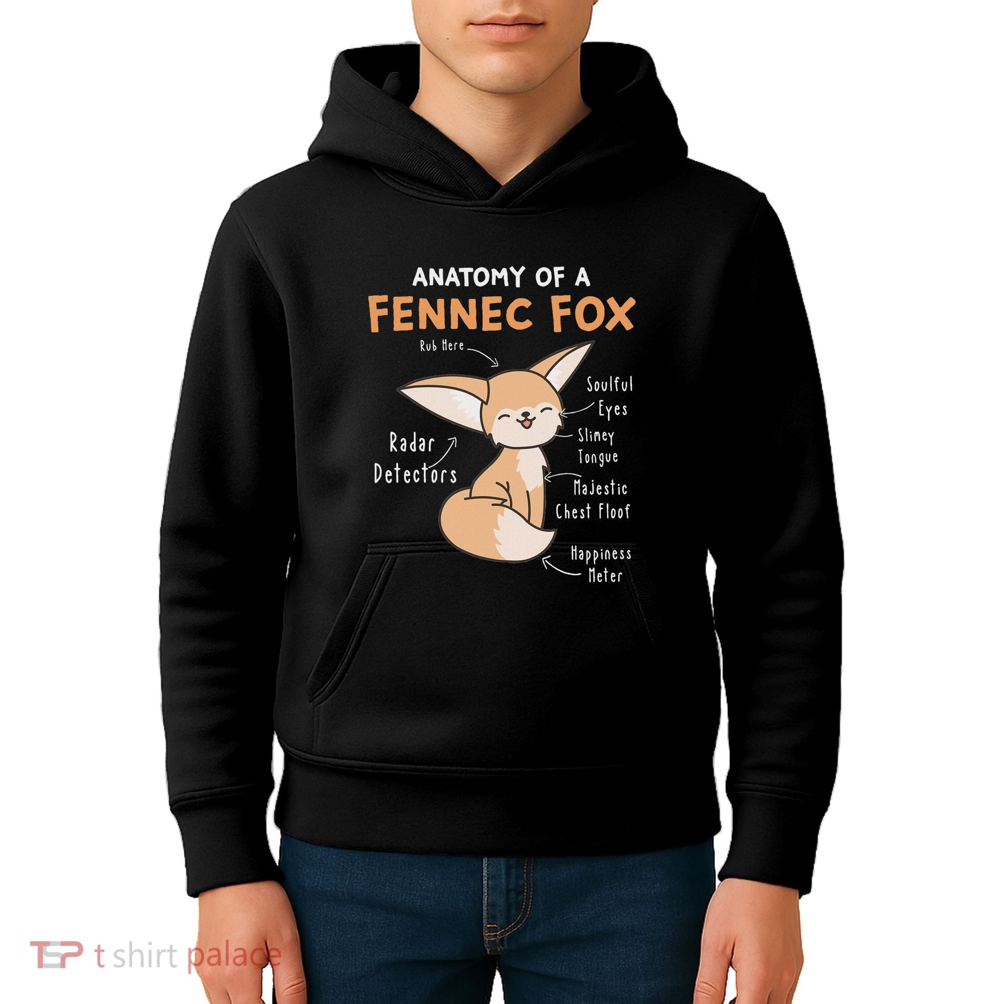 Anatomy Of A Fennec Fox Cute Fox Lover Gift Fennec Fox Kids Hoodie