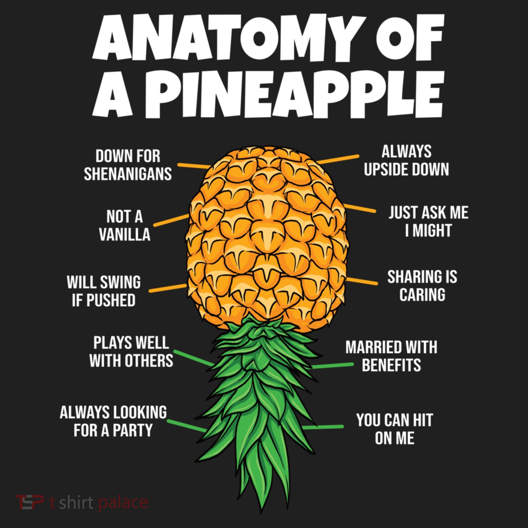 Anatomy Of A Pineapple Swinger Funny Upside Down Pineapple Great Gift Hat