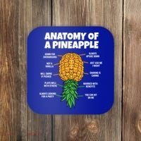 Anatomy Of A Pineapple Swinger Funny Upside Down Pineapple Great Gift Coaster thumb 0