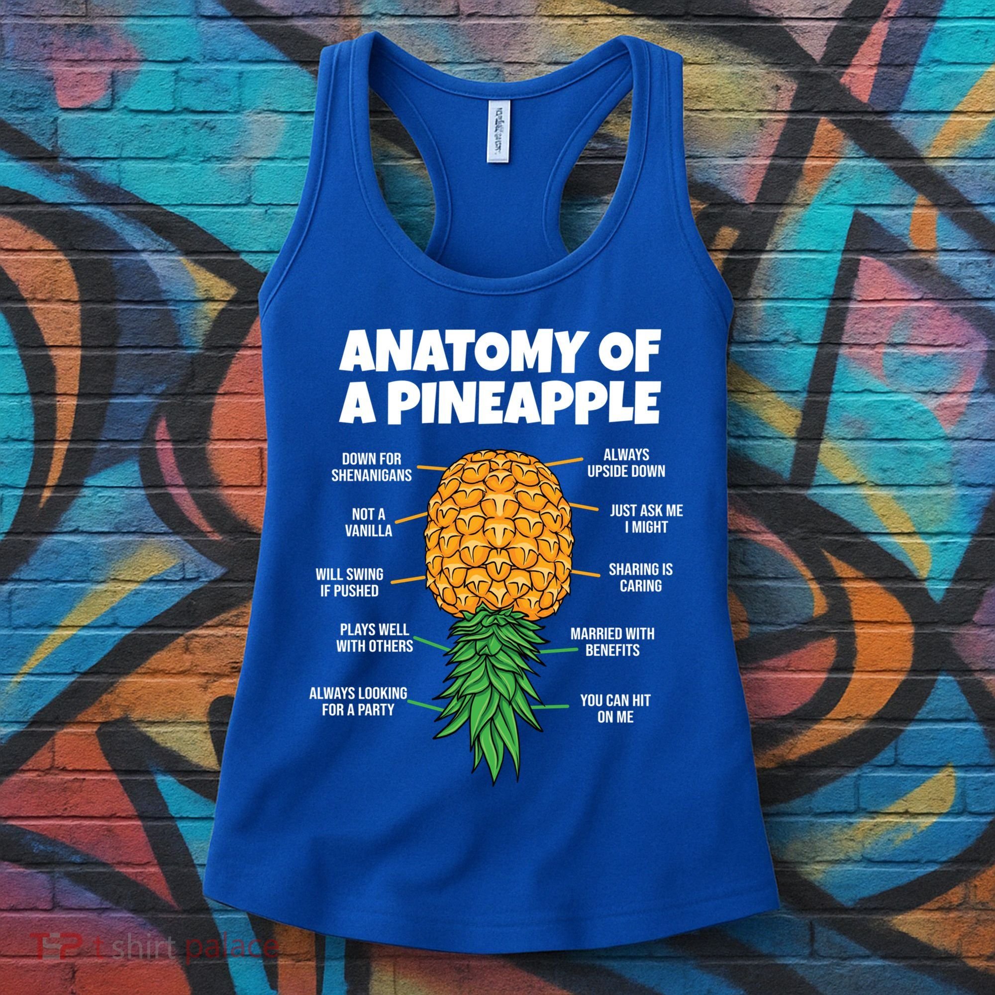 Anatomy Of A Pineapple Swinger Funny Upside Down Pineapple Great Gift Women's Tank Top