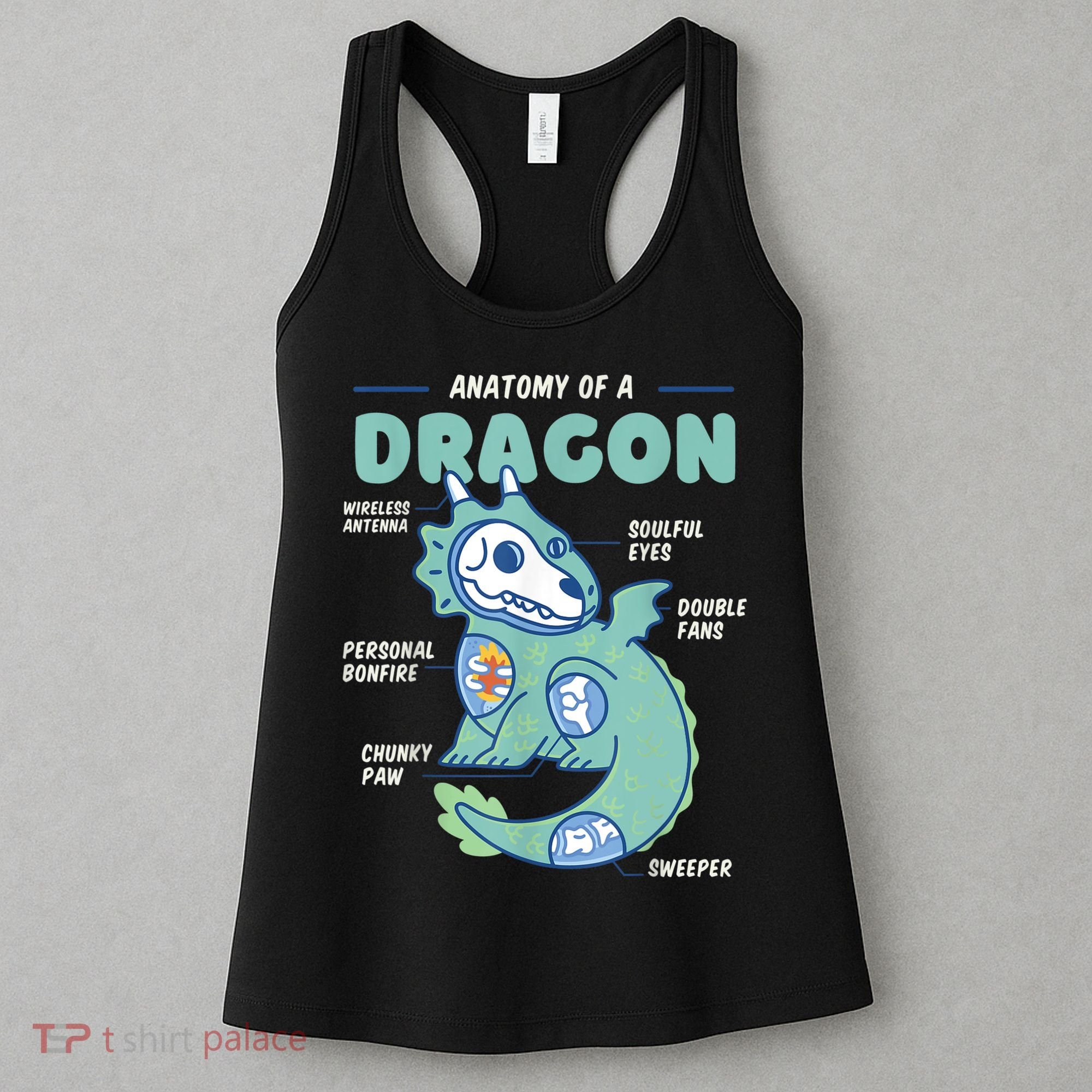 Anatomy Of A Dragon, Funny Dragon Shirt Boys Women's Tank Top