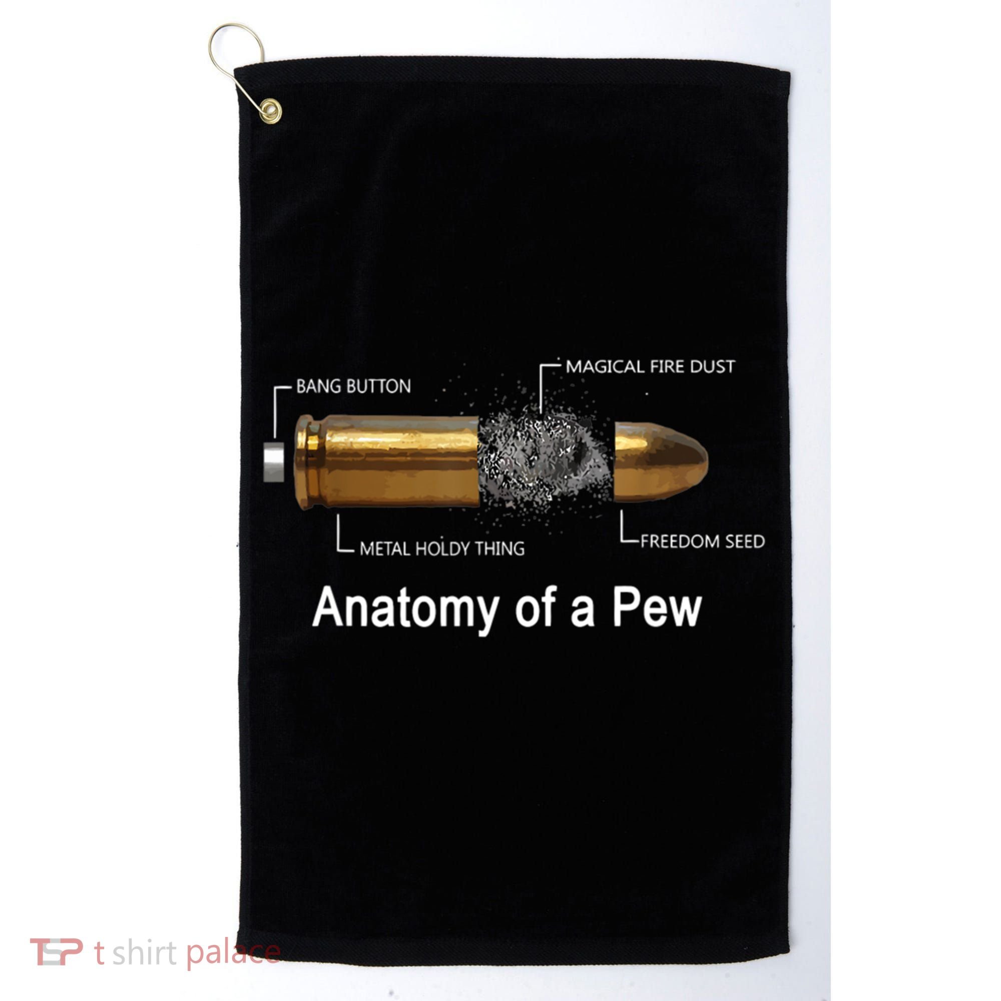 Anatomy Of A Pew Labeled Gift Golf Towel