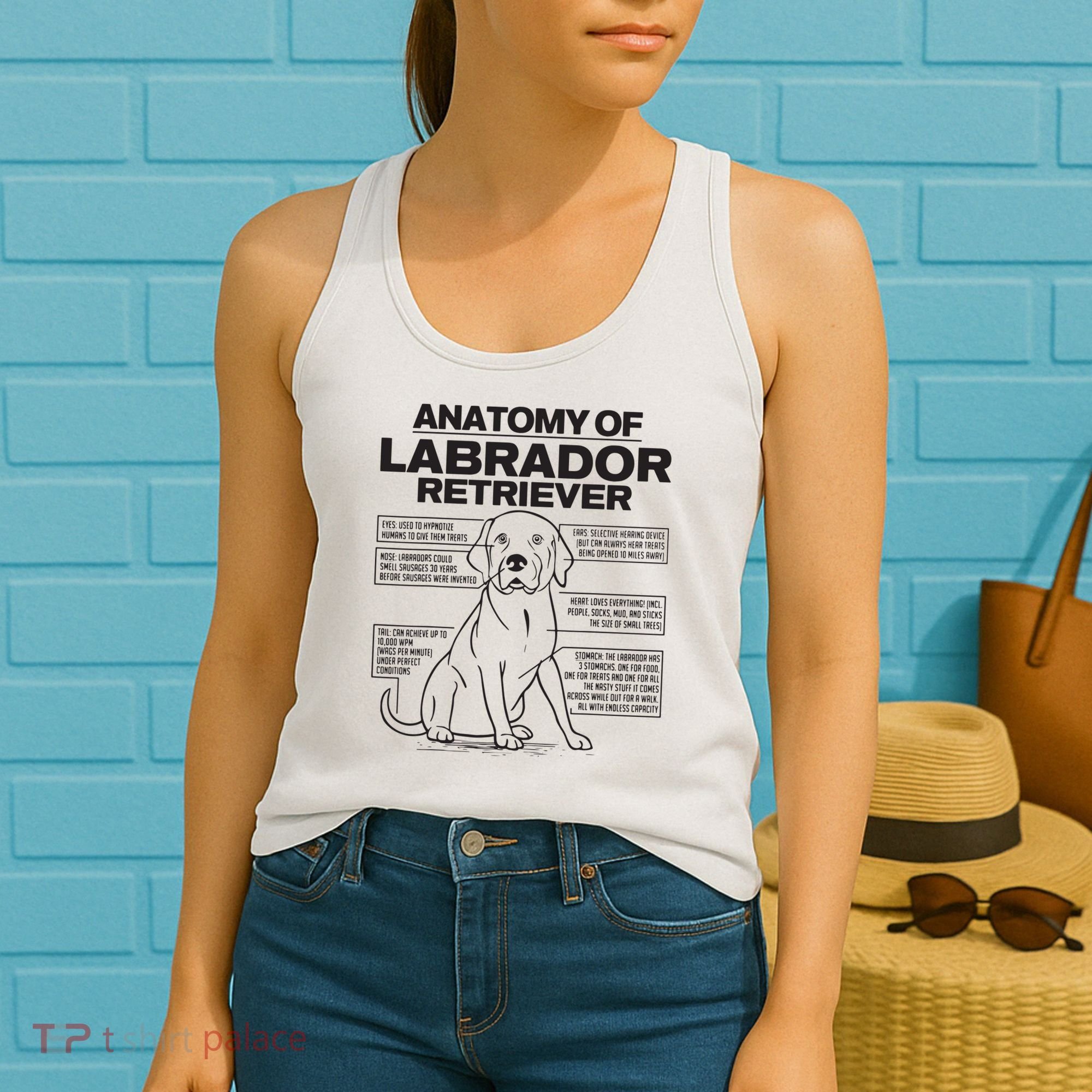 Anatomy Of A Labrador Retriever Funny Dog Owner Gifts Women's Tank Top