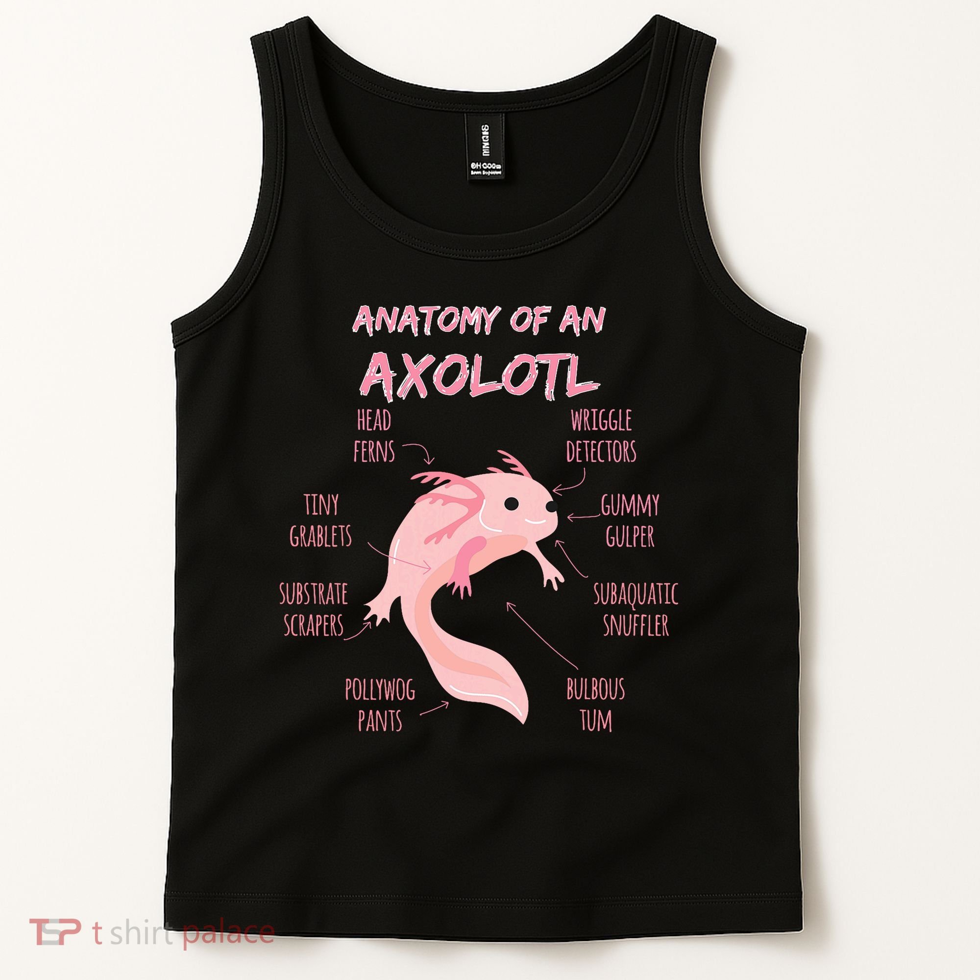 Anatomy Of An Axolotl Mexican Salamander Gift Tank Top