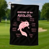 Anatomy Of An Axolotl Mexican Salamander Gift Golf Towel thumb 1