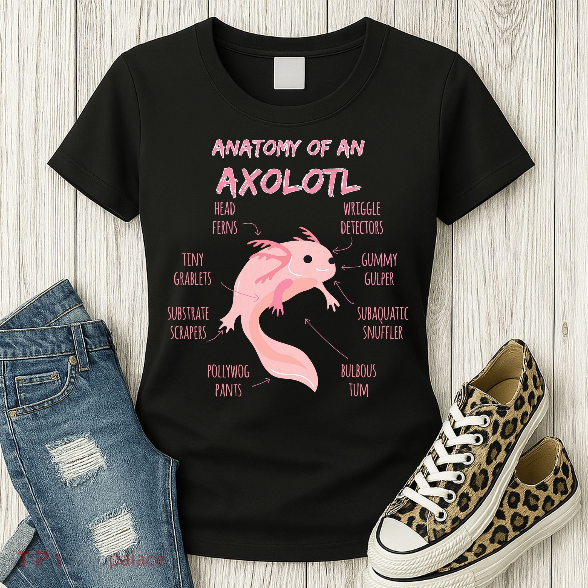 Anatomy Of An Axolotl Mexican Salamander Gift Women's T-Shirt