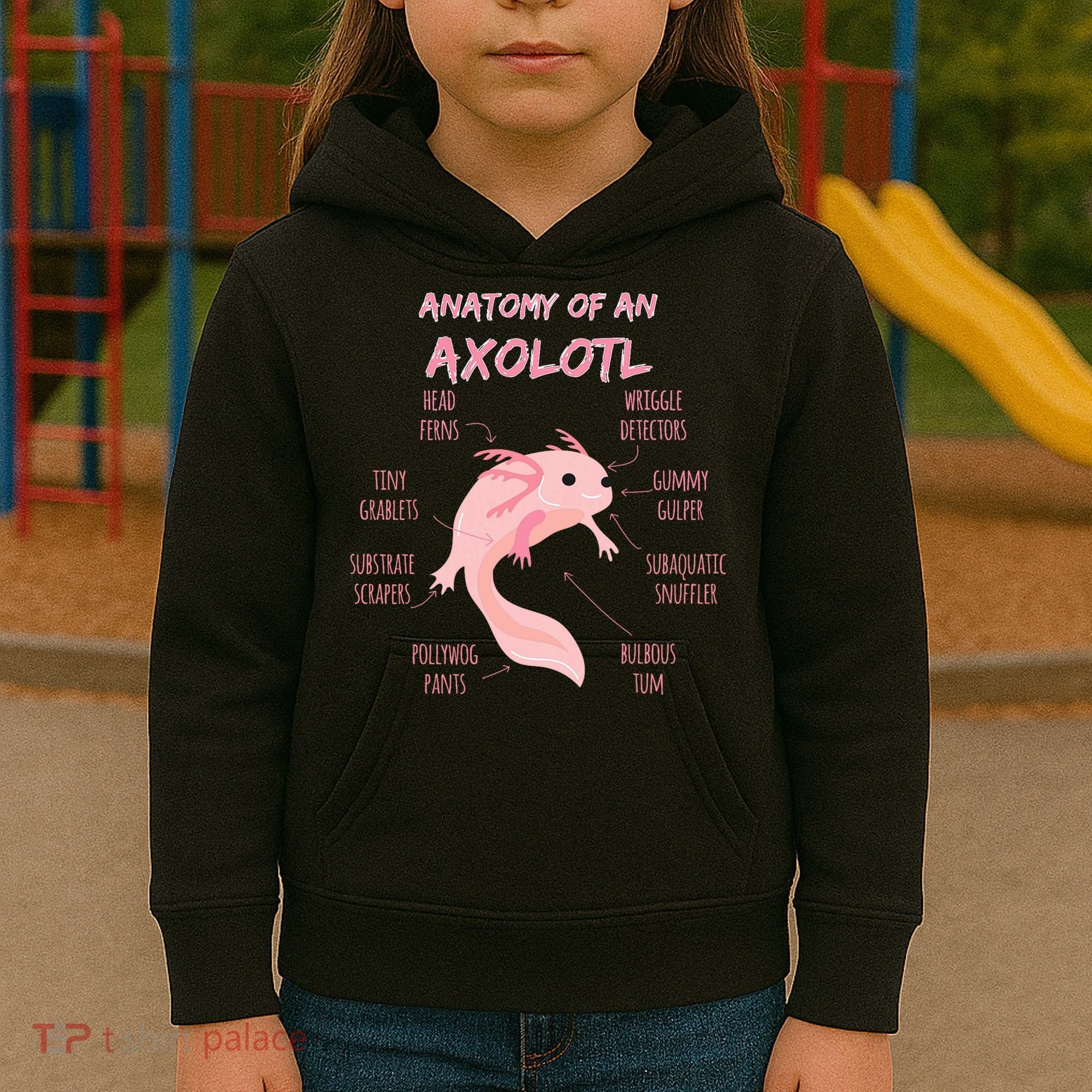 Anatomy Of An Axolotl Mexican Salamander Gift Kids Hoodie
