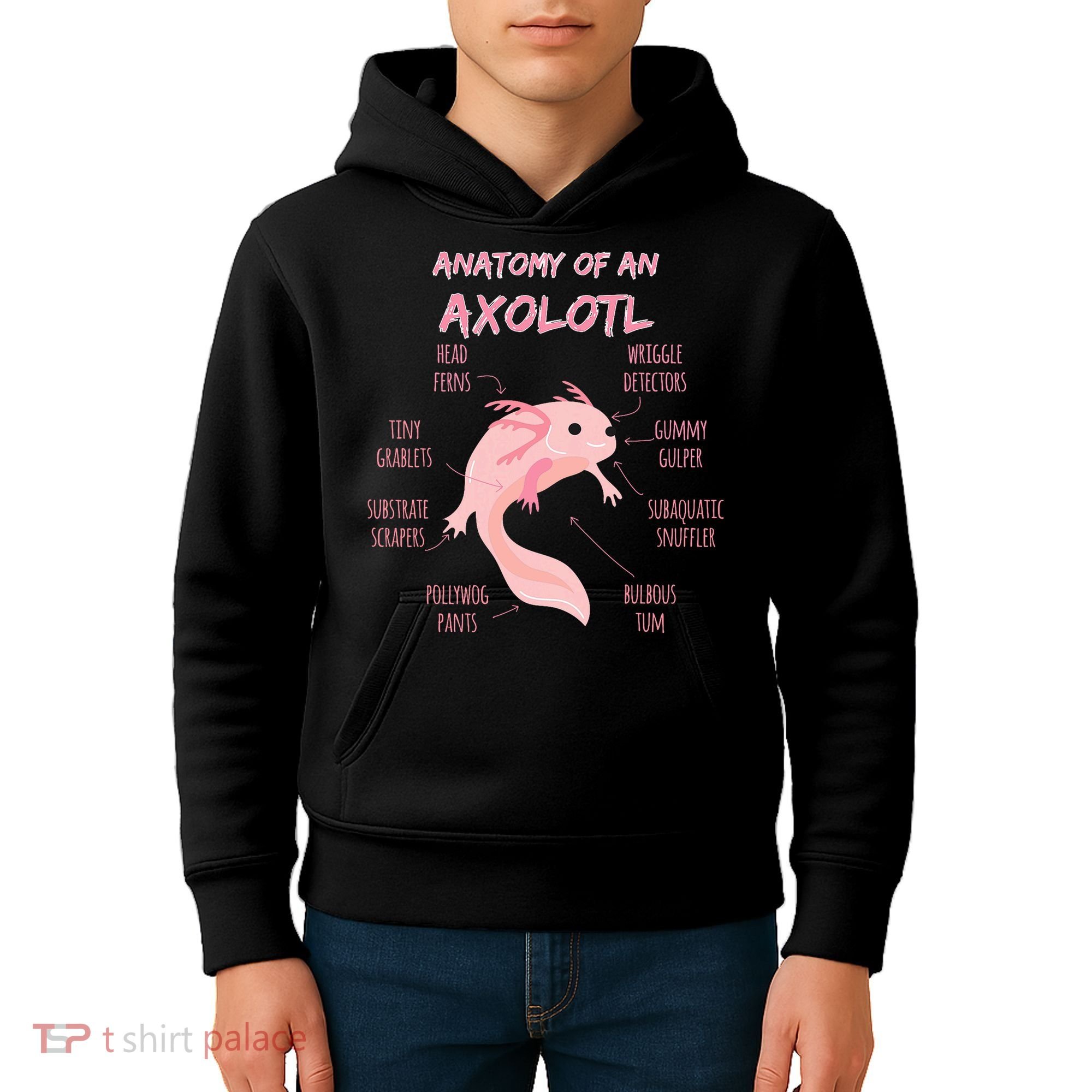 Anatomy Of An Axolotl Mexican Salamander Gift Kids Hoodie